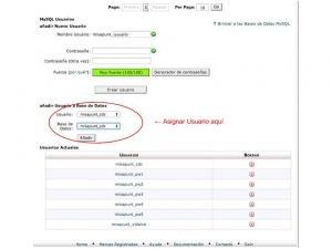 Asignar usuario a base de datos