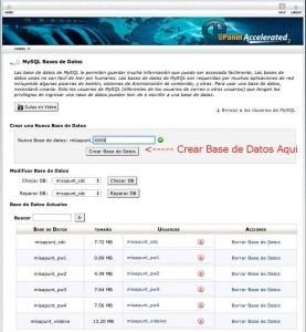 crear base de datos en MySQL para dulplicate