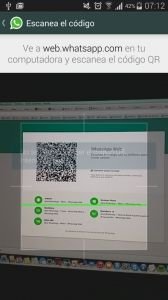 pantalla de escaneo del codigo QR de la aplicacion whatsapp para usar whatsapp web desde pc gratis