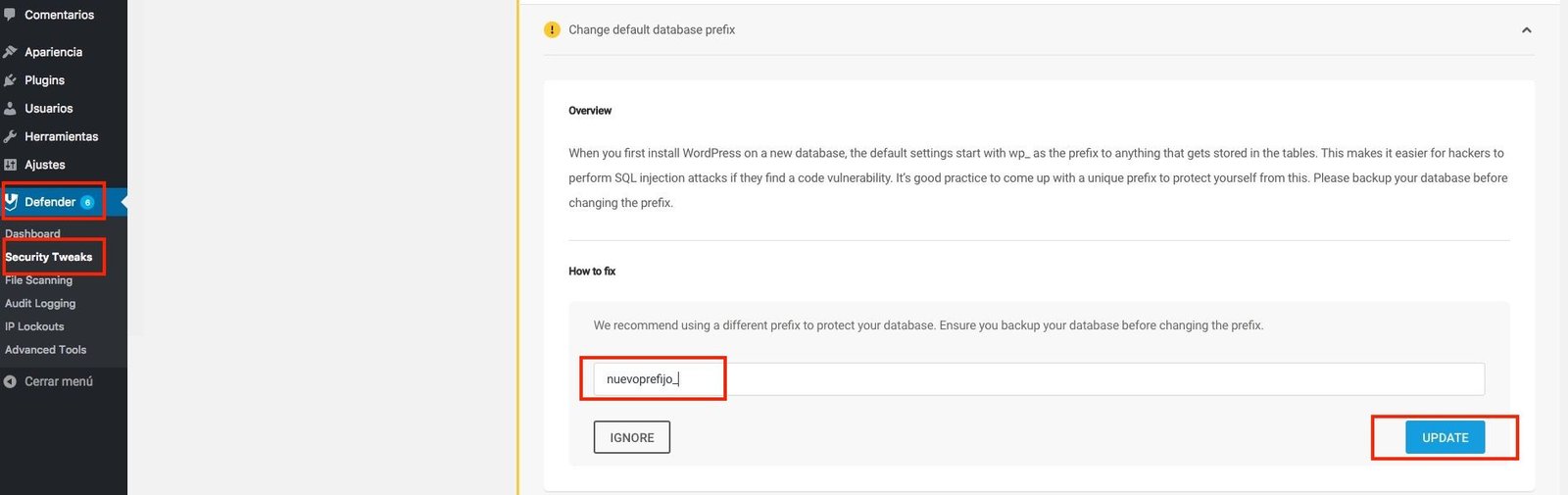 alternativa a Change DB prefix para cambiar el prefijo de la base de datos de wordpress