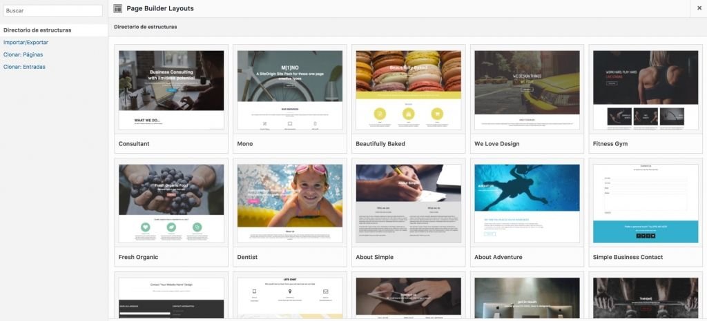 plantillas de page builder by siteoring