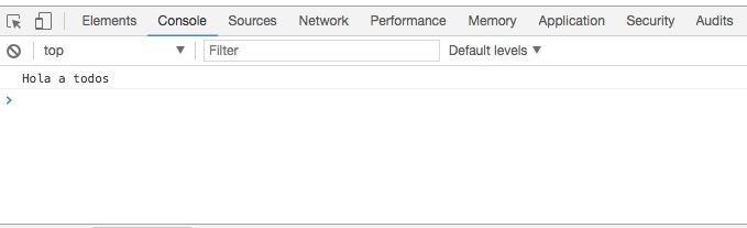 resultado en la consola ejecutando el comando console.log