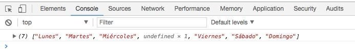 borrar un elemento de un array con la funcion delete