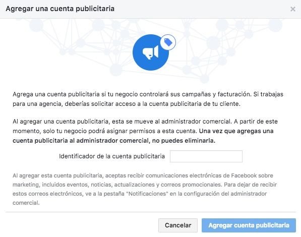 Como agregar una cuenta publicitaria desde el business manager