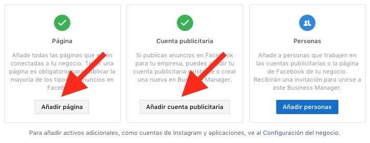 Solicitar acceso a las página o cuentas publicitarias de busisness manager