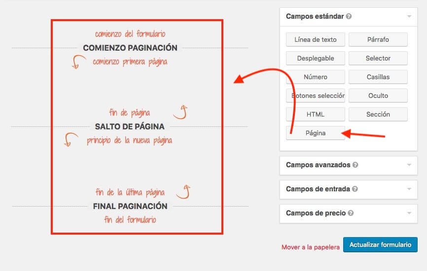 Cómo pasar datos de un campo para visualizarlo en un salto de página en Gravity form 
