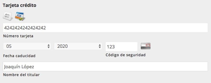 Datos de tarjeta para realizar pagos de prueba