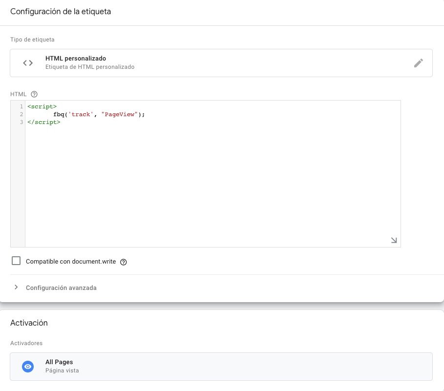 Manual-cómo-insertar-correctamente-Pixel-Facebook-Ads-Google-tag-manager-etiqueta-all -pages